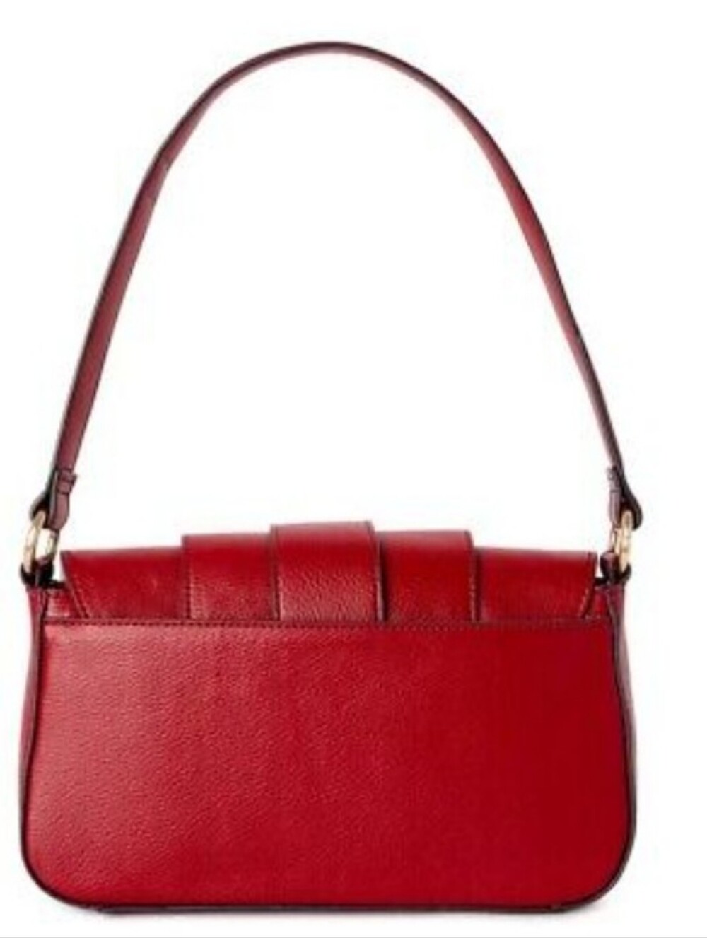 Time and Tru Red Faux Leather Shoulder Bag with Gold Hardware - Picture 3 of 3